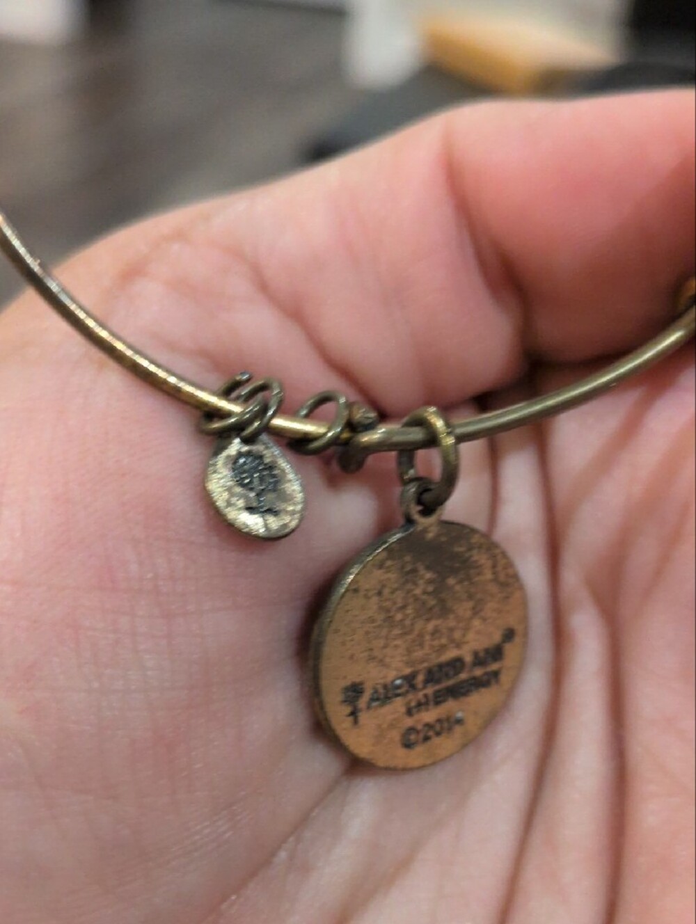 Alex and‎ Ani Path of Life Charm Bangle Bracelet - Rafaelian Gold Finish - Picture 2 of 5